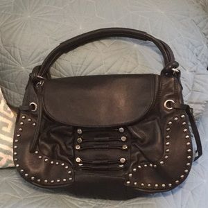 Hype Black Leather Studded Bag